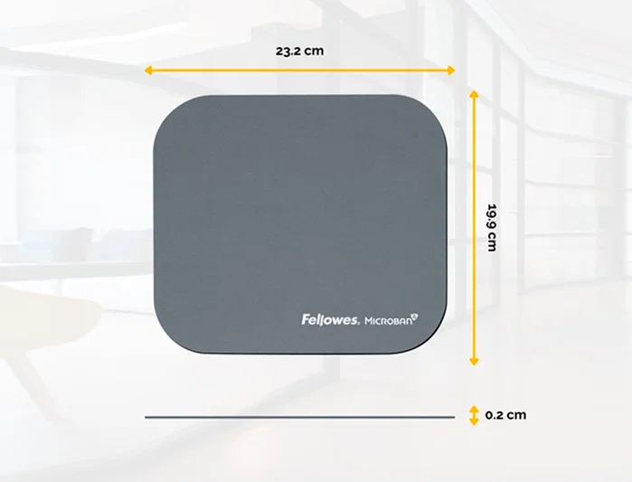 Fellowes Alfombrilla para Ratón Microban Gris 226x192x3 mm