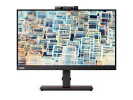 Lenovo Monitor T22v-20 21.5" Full HD 1920x1080 HDMI VGA DP Webcam Regulable en Altura y Pivotante