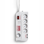 Salicru SPS SAFE Master Regleta Protectora con 5 Tomas y 2 USB, Blanco