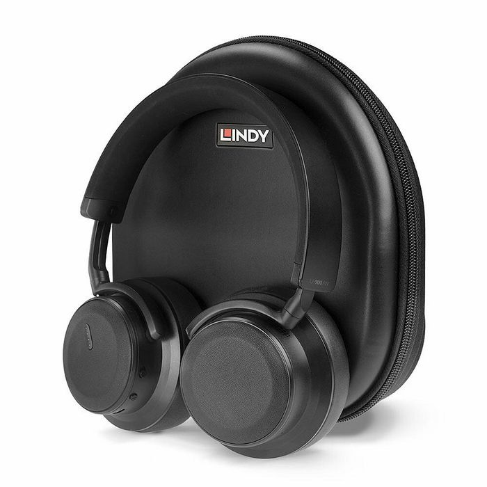Lindy LH900XW Auriculares Bluetooth 5.0 con Cancelación de Ruido Híbrida, Negro