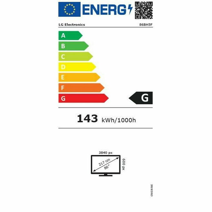 LG 86BH5F-M Pantalla de Señalización Digital 86 pulgadas 24/7 WiFi Negro
