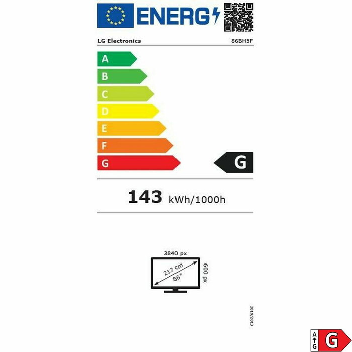 LG 86BH5F-M Pantalla de Señalización Digital 86 pulgadas 24/7 WiFi Negro