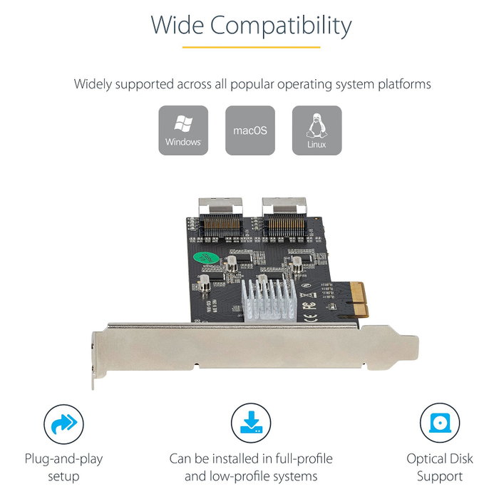 Startech Tarjeta PCIe de 8 Puertos SATA 8P6GPCIeSATASTT