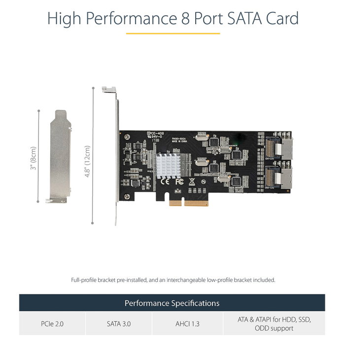 Startech Tarjeta PCIe de 8 Puertos SATA 8P6GPCIeSATASTT