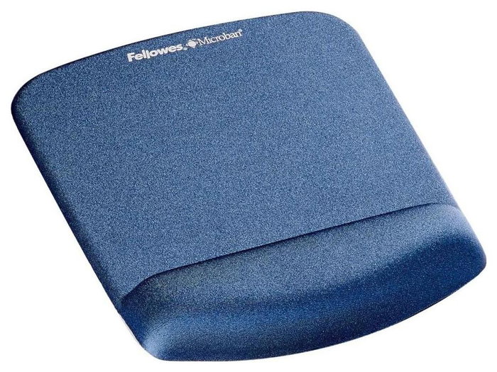 Fellowes Alfombrilla para ratón Foam Fusion Plush Touch con reposamuñecas, Azul Fellowes Alfombrilla para ratón Foam Fusion Plush Touch con reposamuñecas, Azul
