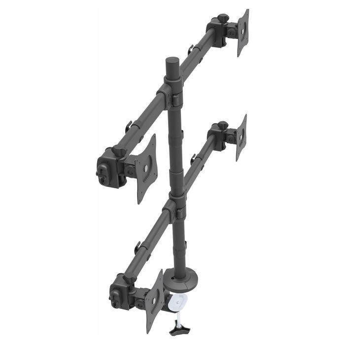 StarTech Soportes Para 4 Monitores de 24 Pulgadas, Articulados, Montaje En Clamp o Grommet, Compatible VESA, Configuración de 4 Pantallas