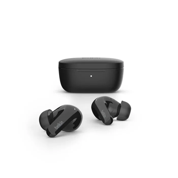 Belkin Soundform Flow Auriculares Intraurales Inalámbricos Bluetooth 5.2 para Llamadas y Música, Resistente al Agua IPX5, USB-C, Negro