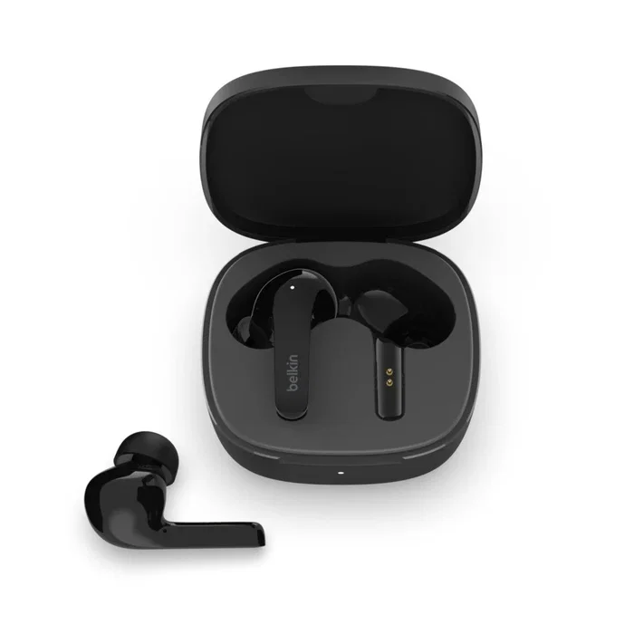 Belkin Soundform Flow Auriculares Intraurales Inalámbricos Bluetooth 5.2 para Llamadas y Música, Resistente al Agua IPX5, USB-C, Negro