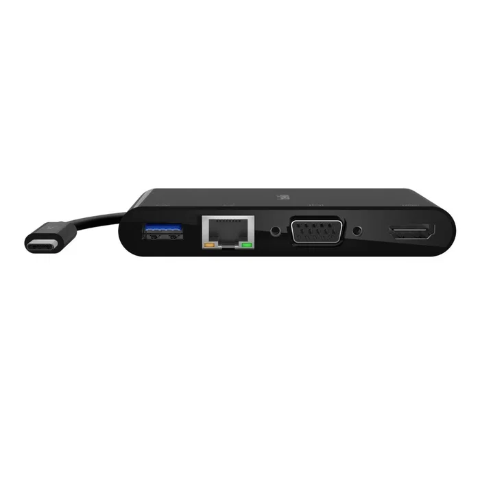 Belkin AVC005BTBK Replicador de Puertos USB-C Hub USB 3.2 Gen 1 con HDMI, VGA, RJ-45 Ethernet y USB-A - Negro