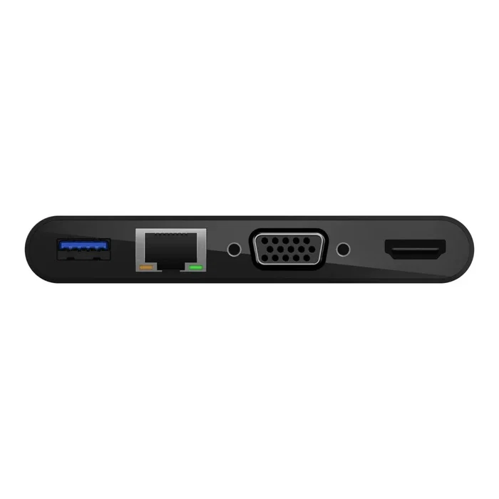 Belkin AVC005BTBK Replicador de Puertos USB-C Hub USB 3.2 Gen 1 con HDMI, VGA, RJ-45 Ethernet y USB-A - Negro