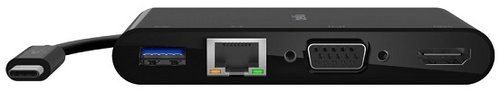 Belkin AVC005BTBK Adaptador USB-C con HDMI 4K, VGA, USB-A y Ethernet Negro Belkin AVC005BTBK Adaptador USB-C con HDMI 4K, VGA, USB-A y Ethernet Negro