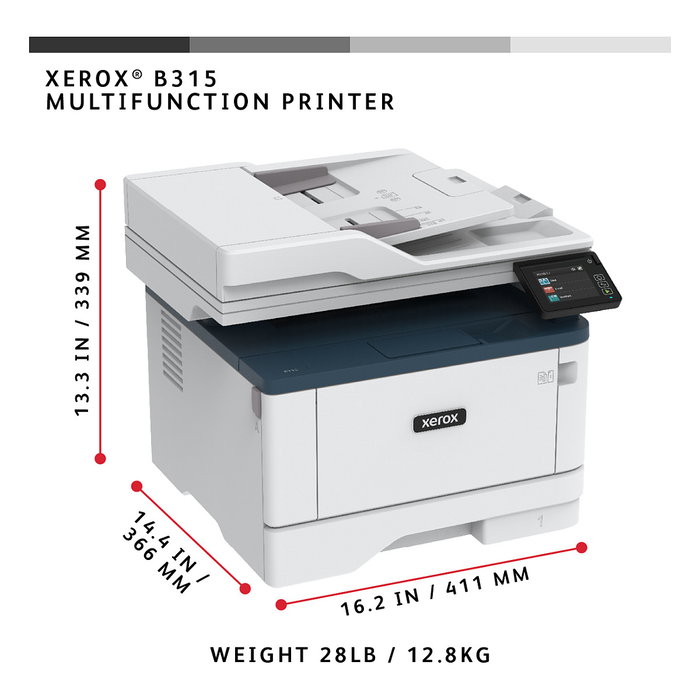 Xerox B315 Impresora Multifunción Láser Monocromo A4 40ppm Dúplex WiFi LAN ADF Fax
