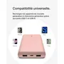 Belkin BEL0745883837717 Batería Externa 20000 mAh, Power Bank con USB-A y USB-C, 15W, Rosa