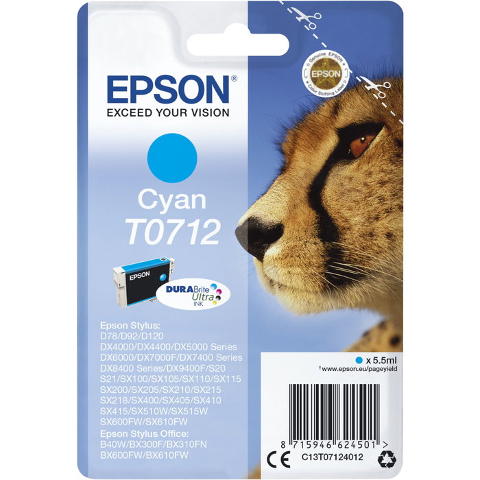 Epson Cartucho de Tinta Cian C13T07124012 DURABrite Ultra