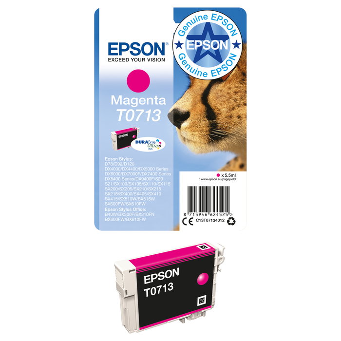 Epson Cartucho de Tinta T0713 Magenta DURABrite Ultra