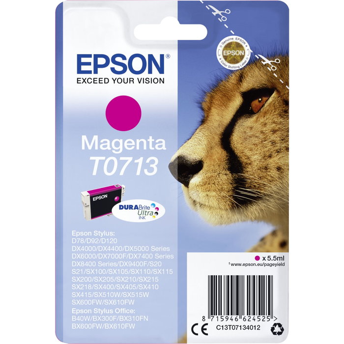Epson Cartucho de Tinta T0713 Magenta DURABrite Ultra