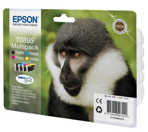 Epson Multipack de 4 cartuchos de tinta T089540 (Negro, Cian, Magenta, Amarillo)