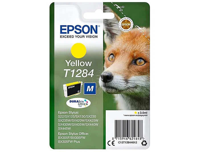 Epson T1284 Cartucho de Tinta Amarillo DURABrite Ultra Epson T1284 Cartucho de Tinta Amarillo DURABrite Ultra