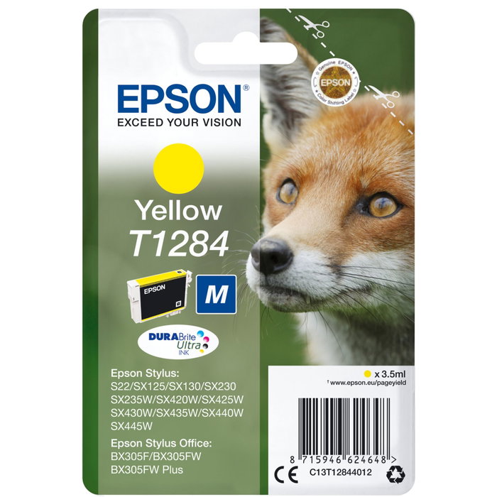Epson T1284 Cartucho de Tinta Amarillo DURABrite Ultra Epson T1284 Cartucho de Tinta Amarillo DURABrite Ultra