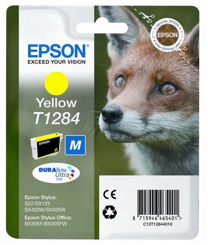Epson T1284 Cartucho de Tinta Amarillo DURABrite Ultra Epson T1284 Cartucho de Tinta Amarillo DURABrite Ultra