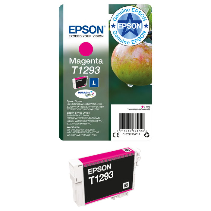 Epson T1293 Cartucho Magenta Original, C13T12934012