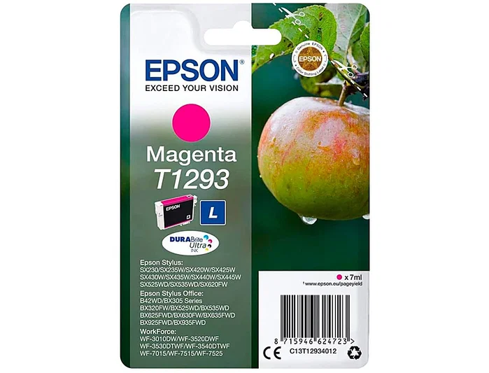 Epson T1293 Cartucho Magenta Original, C13T12934012