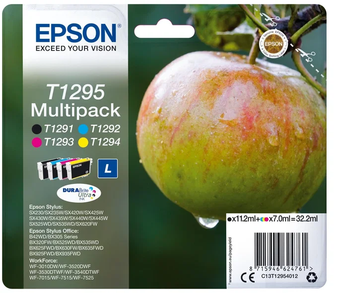 Epson T1295 Multipack de 4 Cartuchos de Tinta Original Negro Epson T1295 Multipack de 4 Cartuchos de Tinta Original Negro