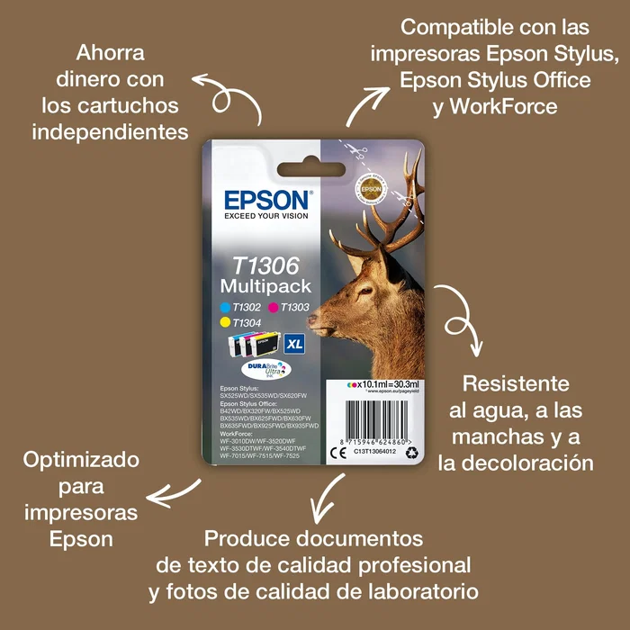 Epson T1304 Cartucho de Tinta Amarillo XL (C13T13044012) Armario Original