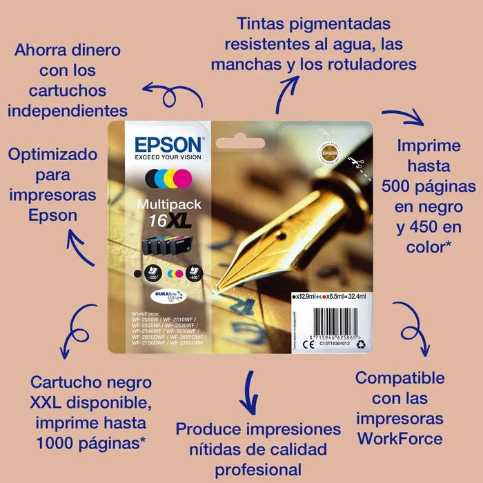 Epson Cartucho de Tinta Negro 16 DURABrite Ultra Epson Cartucho de Tinta Negro 16 DURABrite Ultra
