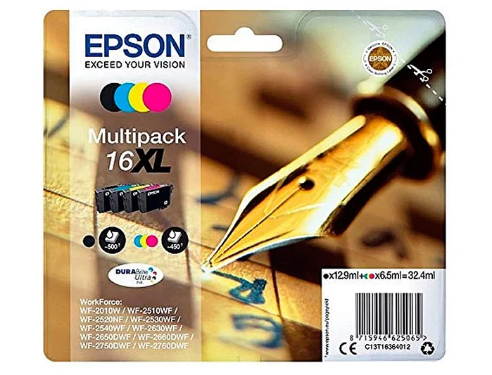Epson DURABrite Ultra Ink Cartucho 16XL Multipack (Negro, Cian, Magenta, Amarillo) C13T16364012