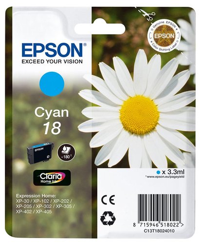 Epson Cartucho de Tinta Cian nº18 Claria Home C13T18024012 Original Epson Cartucho de Tinta Cian nº18 Claria Home C13T18024012 Original