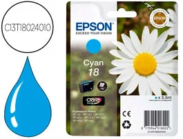 Epson T18 Cyan Ink-jet Tinta Original para Expression Home XP-102, XP-205, XP-305, XP-405 (180 páginas)