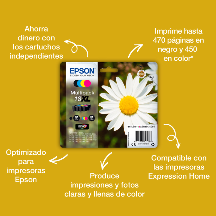 Epson Cartucho de tinta 18XL Cian Claria Home Epson Cartucho de tinta 18XL Cian Claria Home