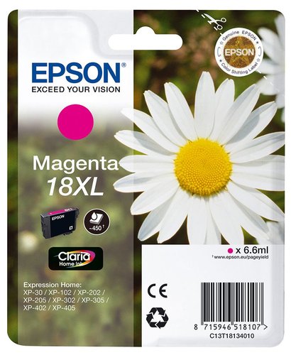 Epson Cartucho 18XL Magenta para Expression Home XP-102/205/305/405, T181340 Epson Cartucho 18XL Magenta para Expression Home XP-102/205/305/405, T181340