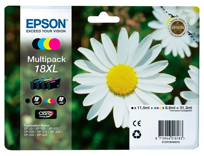Epson Multipack 18XL (C13T18164012) de alta capacidad con 4 colores