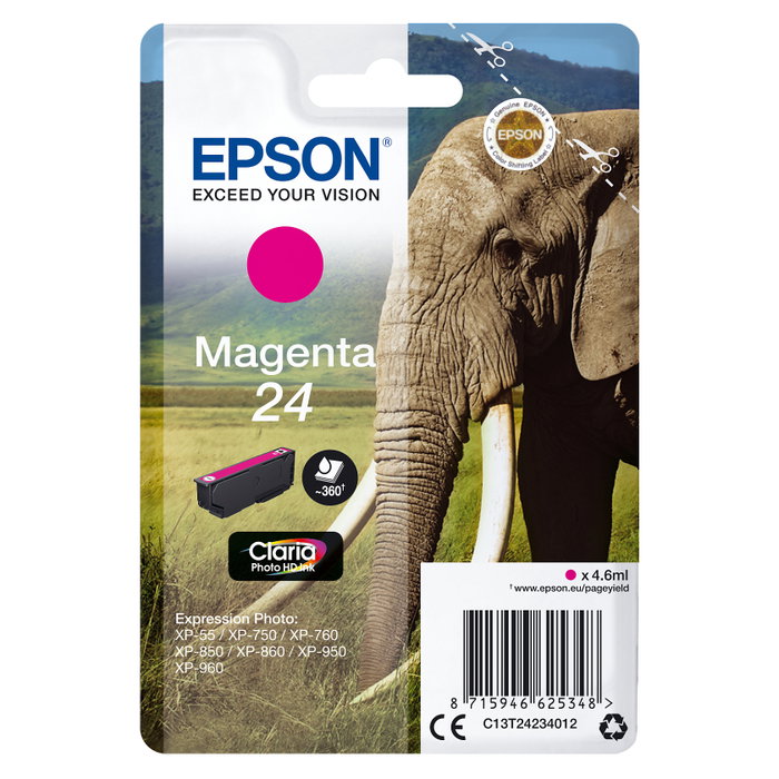 Epson Claria Photo HD Cartucho de Tinta Magenta 24 C13T24234012 Epson Claria Photo HD Cartucho de Tinta Magenta 24 C13T24234012