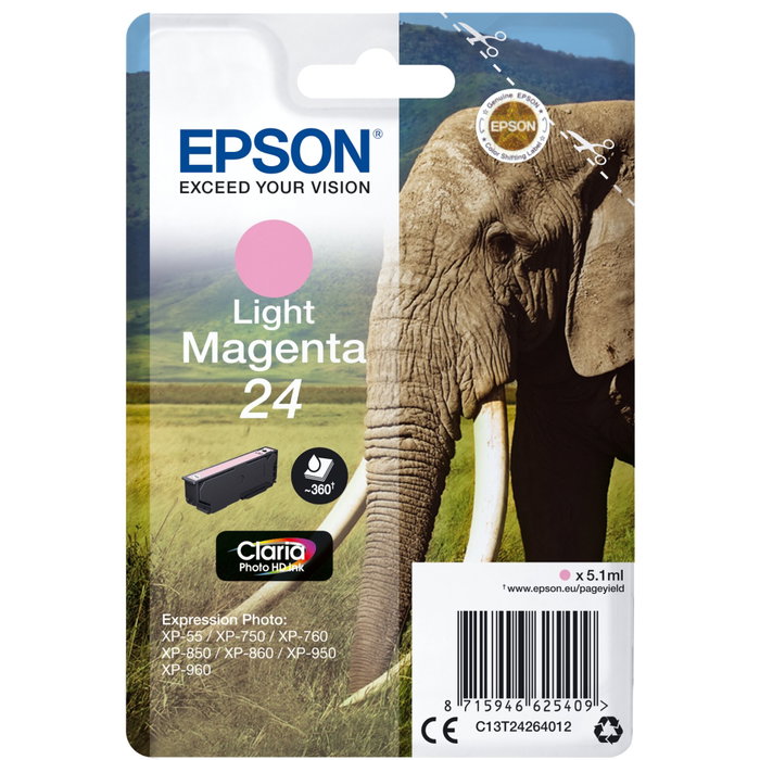 Epson Claria Photo HD Cartucho Magenta Claro 24 C13T24264012 Epson Claria Photo HD Cartucho Magenta Claro 24 C13T24264012