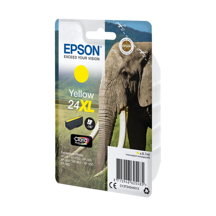 Epson Claria Photo HD Ink Cartucho Amarillo 24XL C13T24344012 Epson Claria Photo HD Ink Cartucho Amarillo 24XL C13T24344012