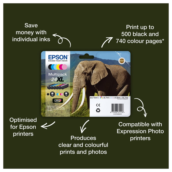 Epson Cartucho de Tinta Claria Photo HD 24XL Cian Claro