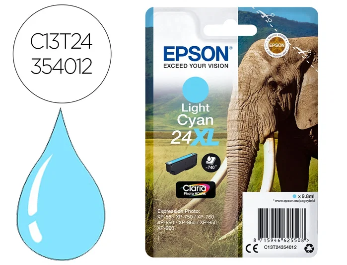 Epson Cartucho de Tinta Claria Photo HD 24XL Cian Claro