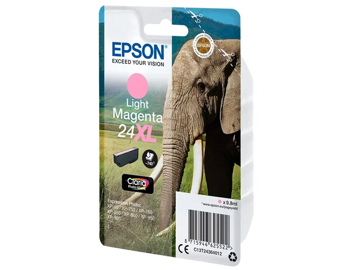 Epson Cartucho Claria Photo HD Magenta claro 24XL C13T24364012 de alto rendimiento