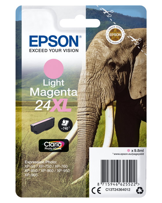 Epson Claria Photo HD Ink Cartucho Magenta claro 24XL Expression Photo XP-950 Epson Claria Photo HD Ink Cartucho Magenta claro 24XL Expression Photo XP-950