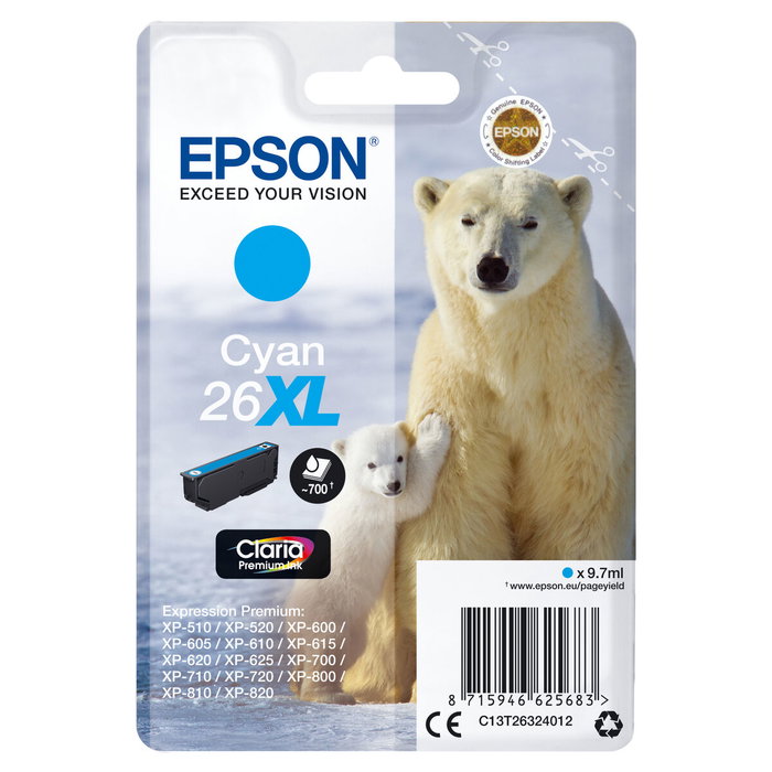 Epson Cartucho de Tinta Claria Premium 26XL Cian