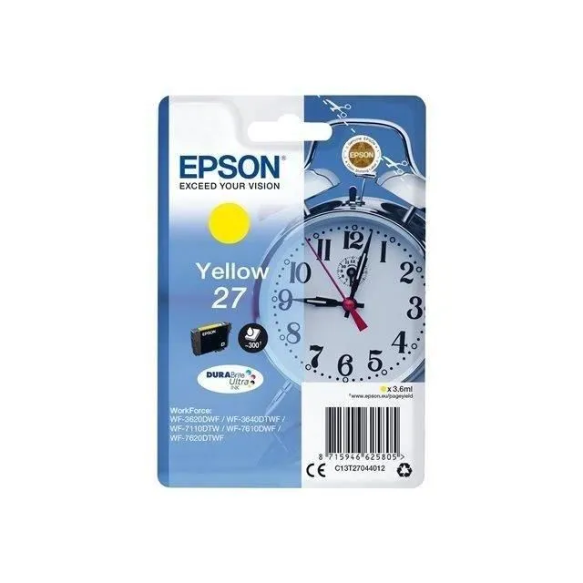 Epson Cartucho de Tinta nº27 Amarillo C13T27044012 DURABrite Ultra Epson Cartucho de Tinta nº27 Amarillo C13T27044012 DURABrite Ultra