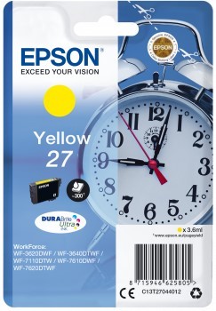 Epson Cartucho de Tinta nº27 Amarillo C13T27044012 DURABrite Ultra Epson Cartucho de Tinta nº27 Amarillo C13T27044012 DURABrite Ultra