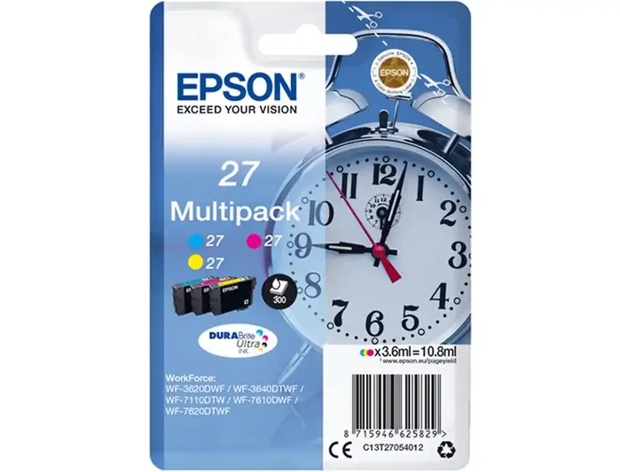 Epson Multipack de Tinta 27 C13T27054012 (Cian, Magenta, Amarillo)