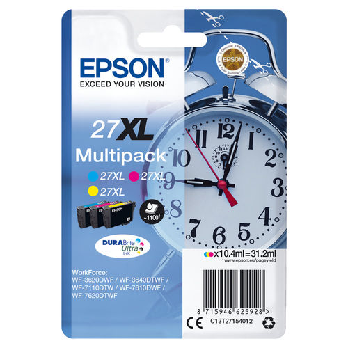 Epson Multipack de Tinta 27XL C13T27154012 (Cian, Magenta, Amarillo) de Alta Capacidad Epson Multipack de Tinta 27XL C13T27154012 (Cian, Magenta, Amarillo) de Alta Capacidad
