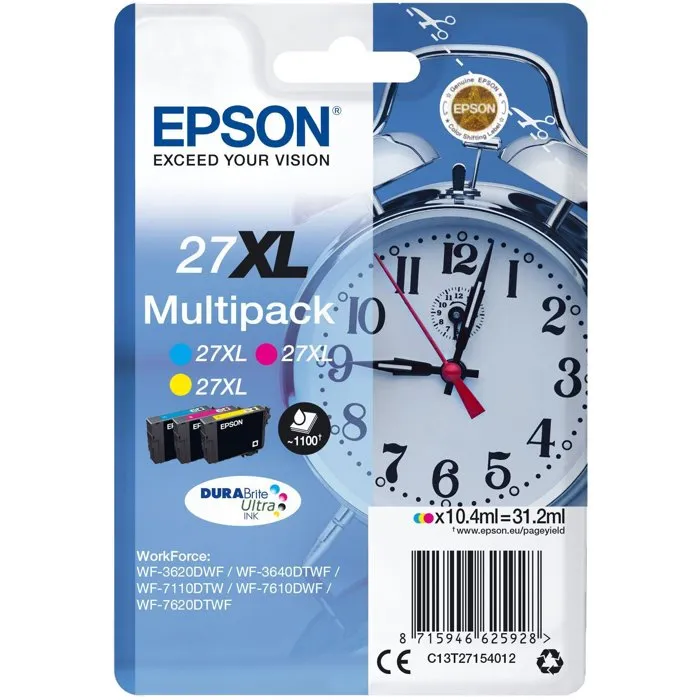 Epson Multipack de Tinta 27XL C13T27154012 (Cian, Magenta, Amarillo) de Alta Capacidad Epson Multipack de Tinta 27XL C13T27154012 (Cian, Magenta, Amarillo) de Alta Capacidad