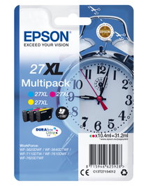Epson Multipack de Tinta 27XL C13T27154012 (Cian, Magenta, Amarillo) de Alta Capacidad