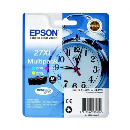 Epson Multipack de Tinta 27XL C13T27154012 (Cian, Magenta, Amarillo) de Alta Capacidad Epson Multipack de Tinta 27XL C13T27154012 (Cian, Magenta, Amarillo) de Alta Capacidad